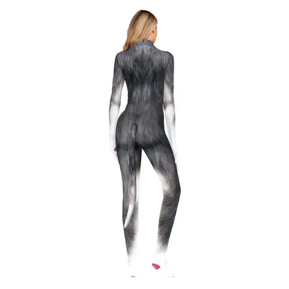 Costume Husky Bodysuit Unisex Couple Halloween Party