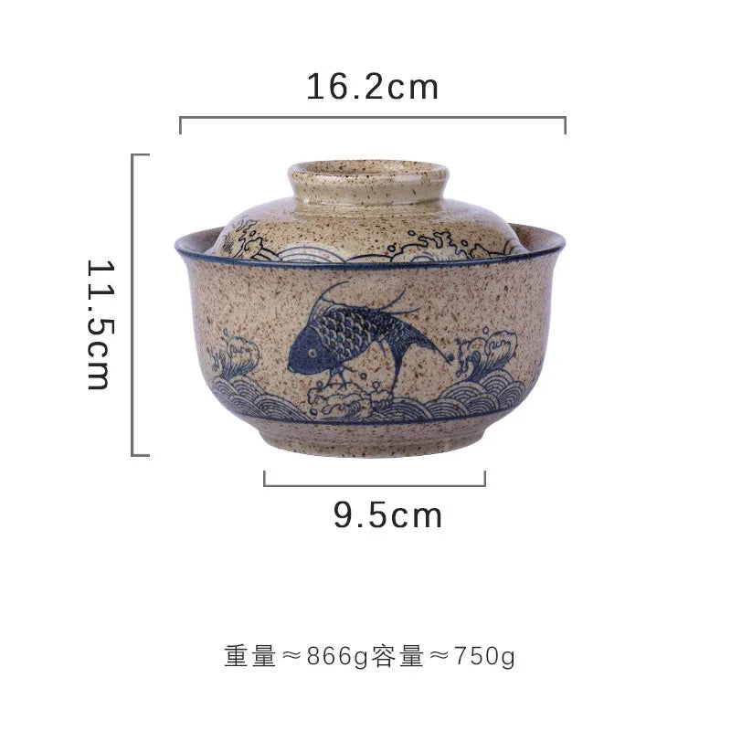 Ramen Instant Bowl With Lid Porcelain Large Capacity