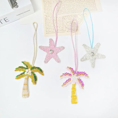 Tree Coconut Sequin Patch Keyring Bag Pendant Handmade
