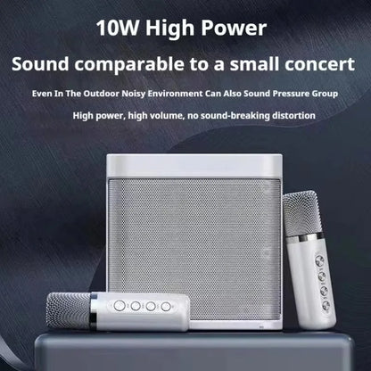 Bluetooth2025 Edition Speaker Karaoke System Travel-Friendly Cordless 10W With 2 Microphones Outdoor Party Sound Fall