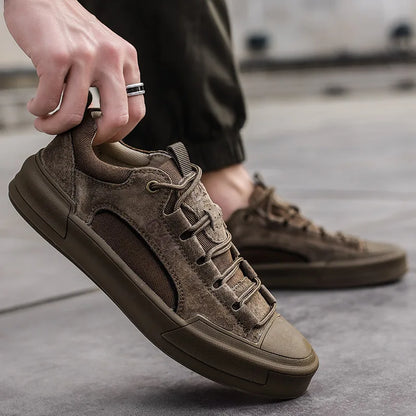 Sturdy men's outdoor sneakers - anti-slip wear-resistant fabric upper, for hiking and casual everyday
