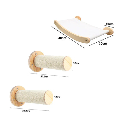 Cat Tree Wall Mounted Hammock Kit Vertical Climbing Cat Furniture Fall 2025 Space Saving Scratching Playground