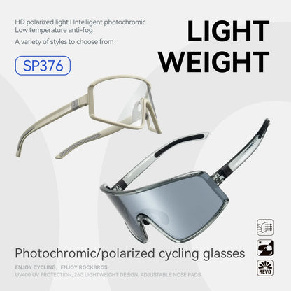 Cycling Sunglasses Polarized UV400 Anti-Fog Photochromic Outdoor Eyewear All-Season Anti-Slip Unisex