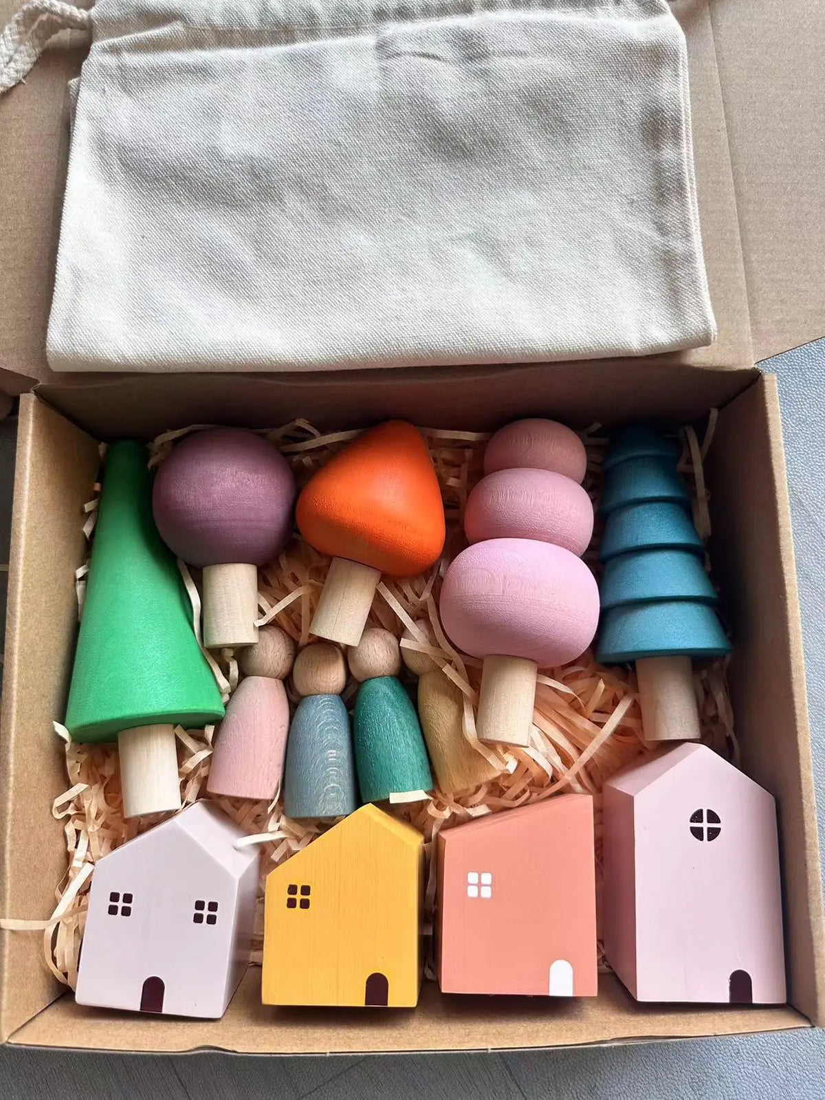 Wooden Building Blocks Pastel Scandinavian Stacking Play Kit Fall 2025 Eco Friendly Imaginative Play Gift