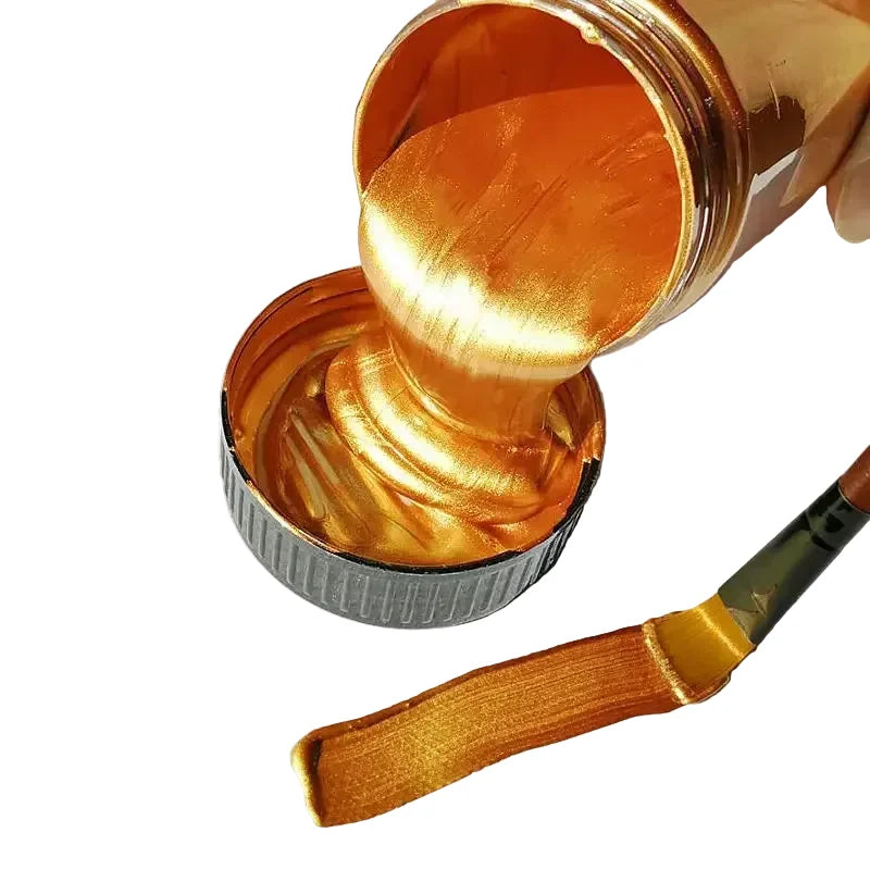 Golden2026 Edition Acrylic Paint Metallic Pearlescent Finish Water-Resistant Fade Resistant for Gypsum Canvas DIY Craft Supplies Fall