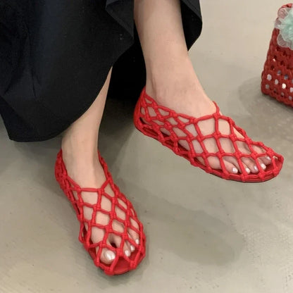 Women’s Breathable Ballet Flats - Mesh Weave, Summer