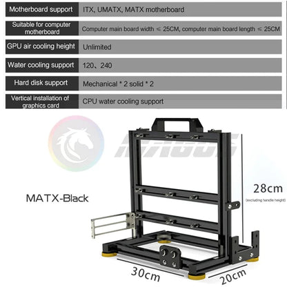 Frame Open PC Case Modular ATX MATX ITX Aluminum Rack