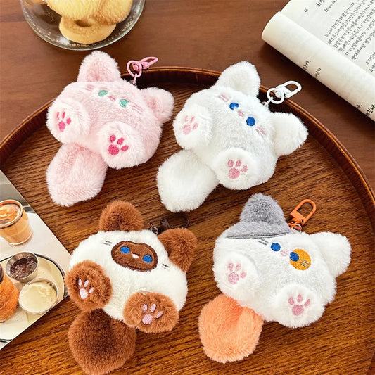 Cat Plush Keychain Cute Rabbit Fur Bag Charm Gift Decor