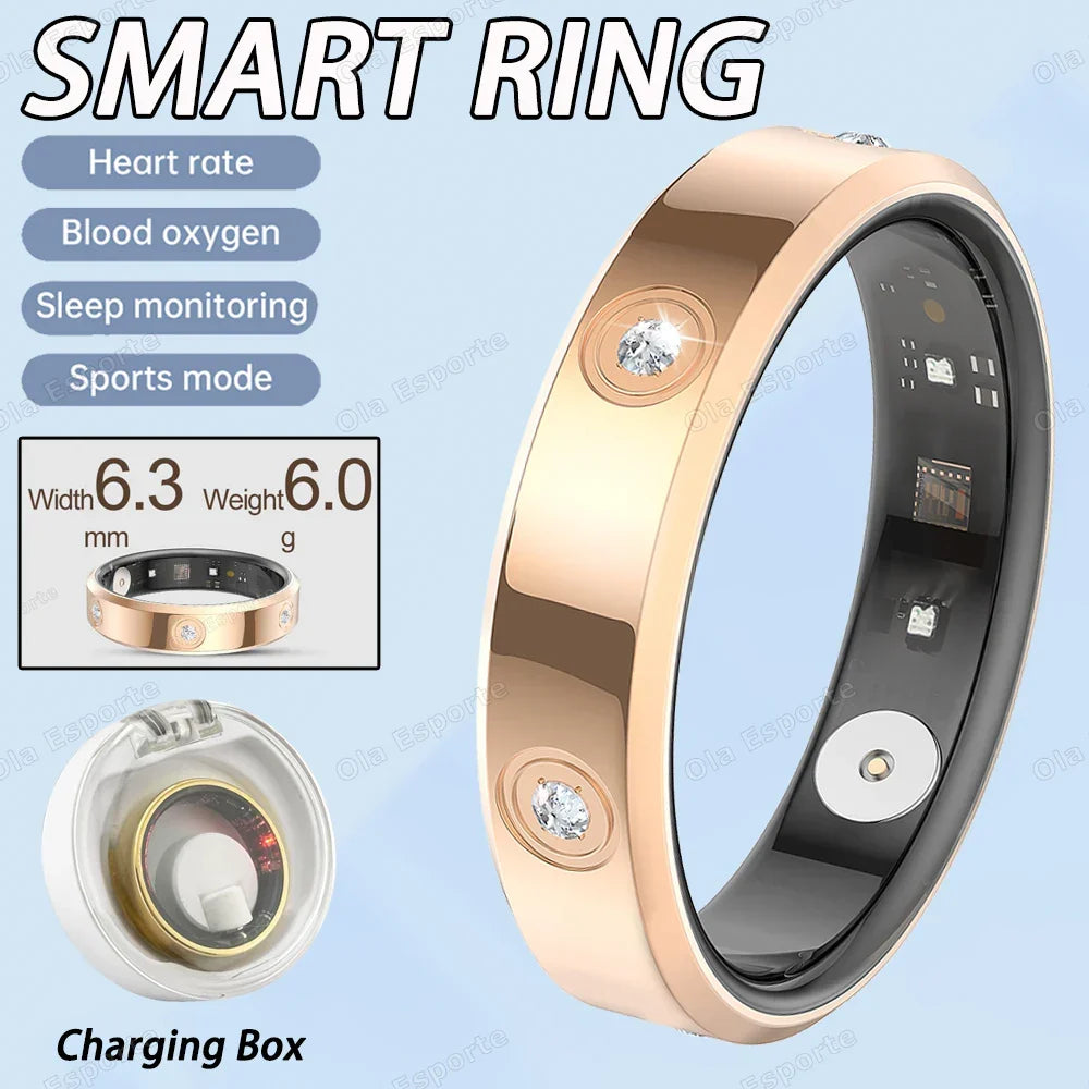 Smart Ring Health Tracker IP68 Water-Resistant Sleep Heart Rate Oxygen Monitor Fall 2025 Wellness Gift