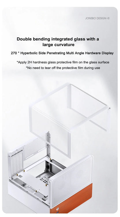 Mini ITX MicroATX PC Case Sea View Glass Travel-Friendly Gaming