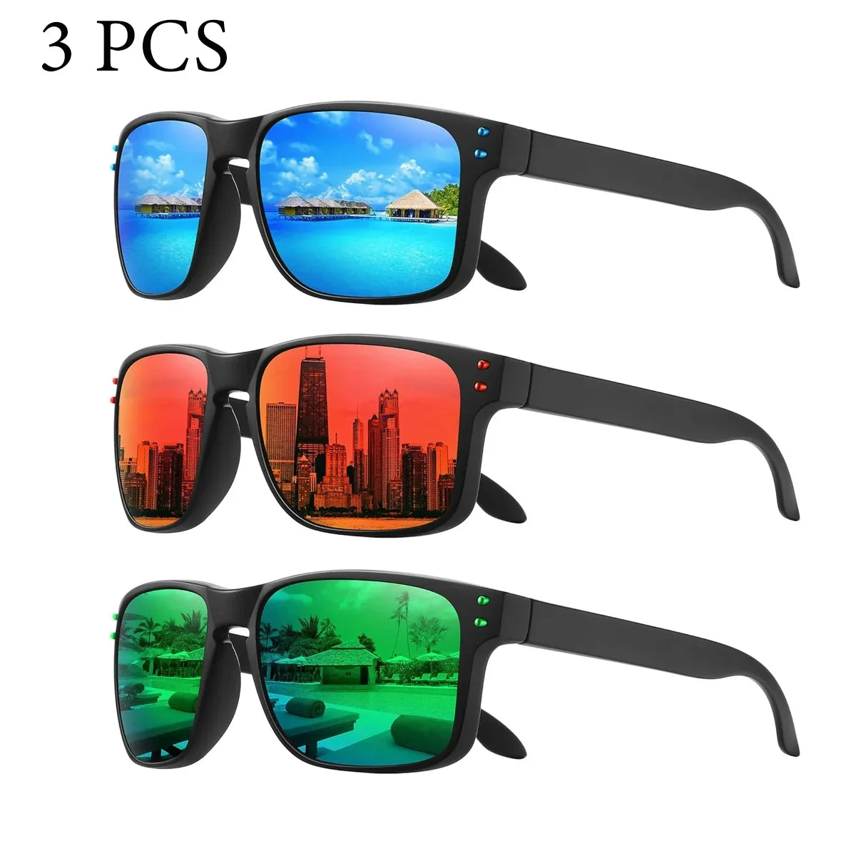 Sunglasses Polarized 4-Pack Unisex UV400 Driving Night Vision TR Frames Summer 2026 Gift