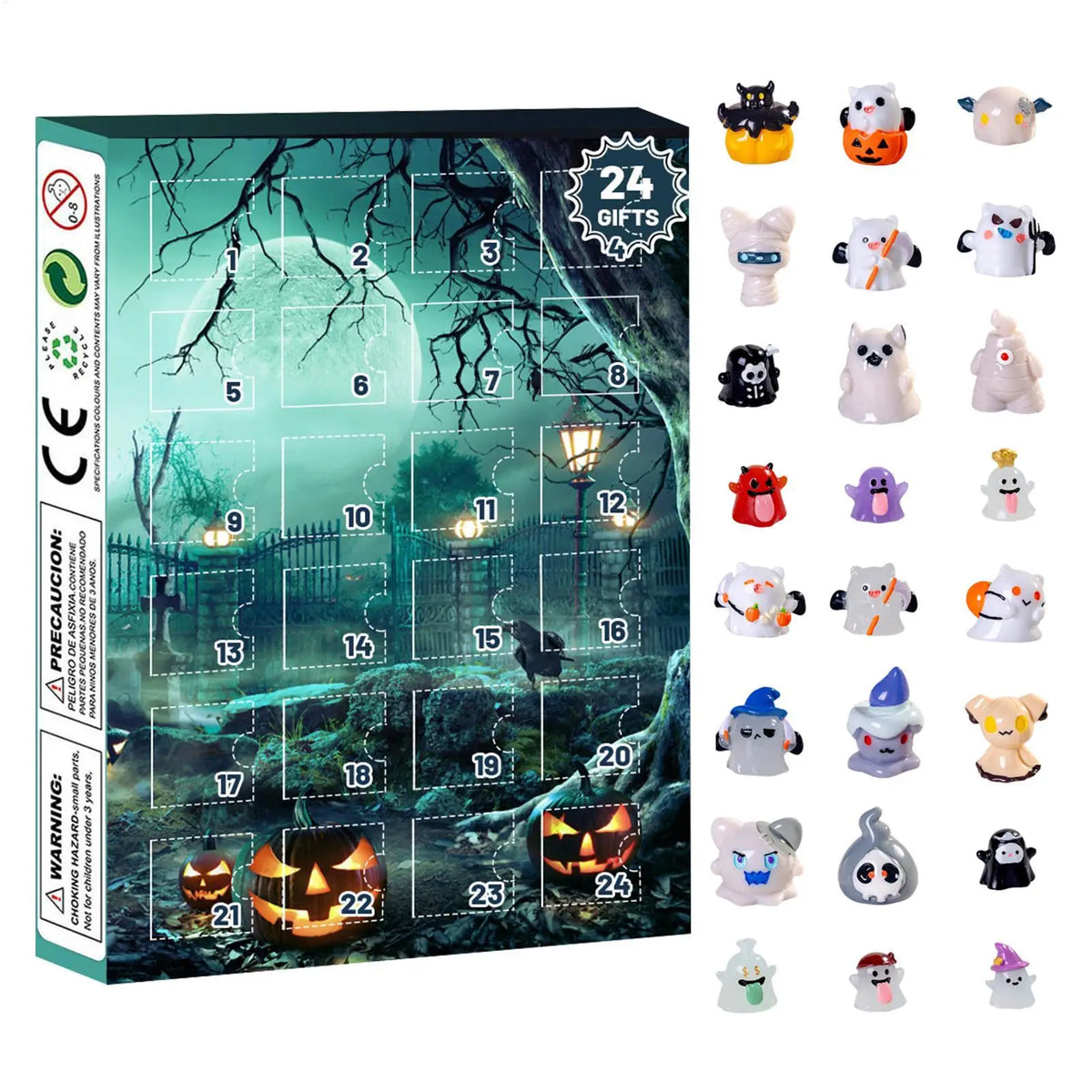 Advent Halloween Calendar 24 Days Tabletop Decor Collectible