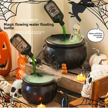 Cauldron Witch Fog Machine Halloween Prop With LED Glow