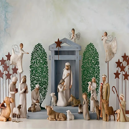 Nativity Figurine Kit - Hand-Painted Resin Nativity Scene, Christmas Decor 2025 Gift Idea