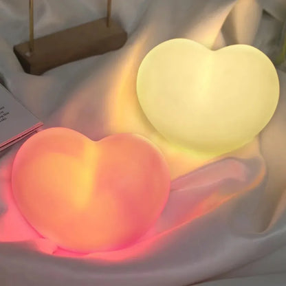 3D Unique Heart-Shaped Night Light - Romantic Valentine's Day Gift & DIY Table Decor, White & Pink
