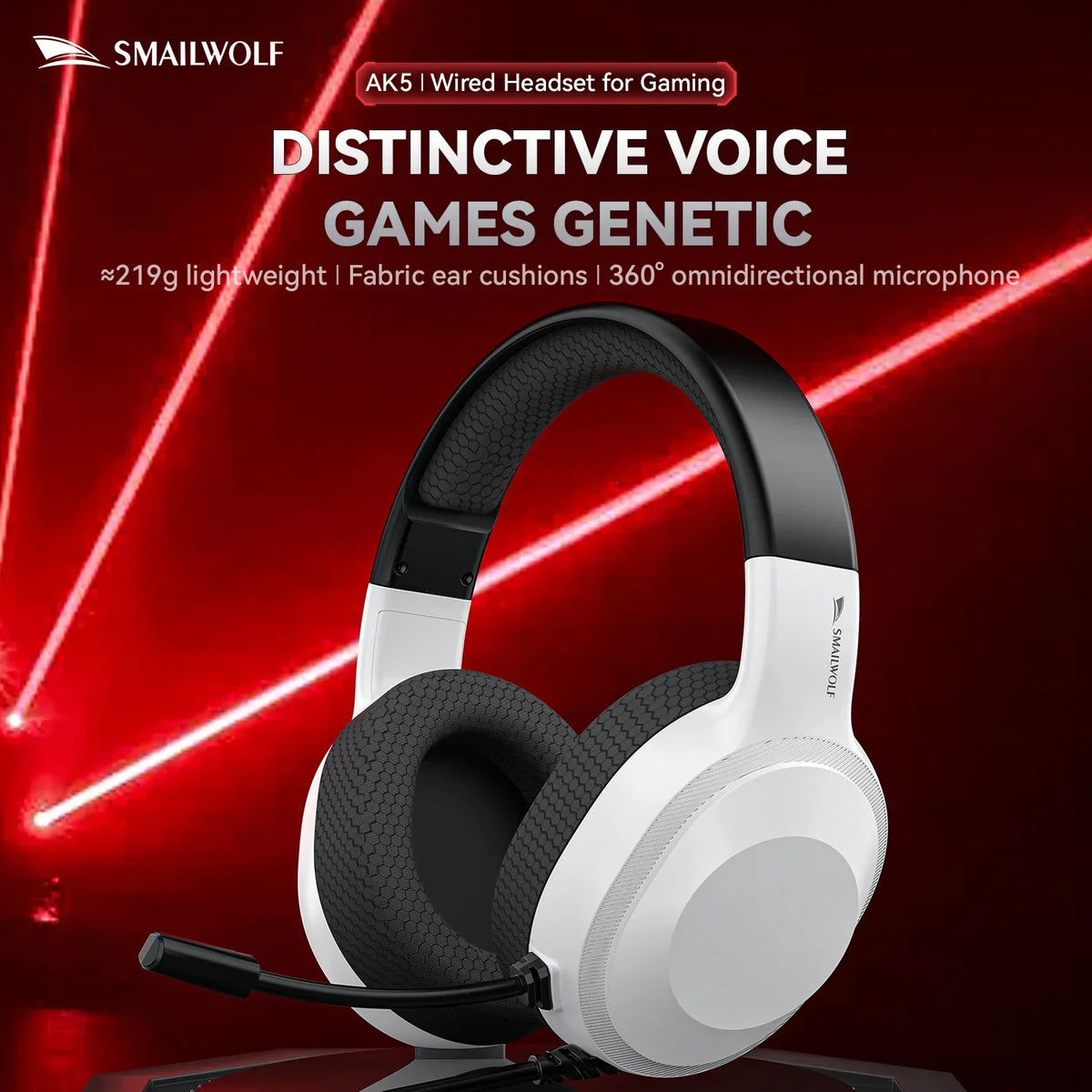 Gaming Headset Wired Light With Omnidirectional Mic