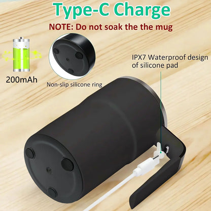 Self Stirring Mug 380ML Stainless Steel Interior USB Battery-Powered Motor-Driven Coffee Cup Back To Work 2025 IP67 Water-Resistant
