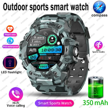 Smart Watch Rugged Outdoor Edition Fall 2025 Bluetooth Calls Water-Resistant IP68 Compass Flashlight SOS 1.39 Inch Display