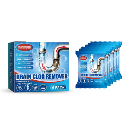Drain Cleaner Powder 6 Pack Pipe Unclogger Hair Clog Remover Odor Eliminator Eco Friendly Fall 2026 Household Maintenance