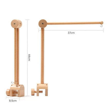 Crib Wooden Mobile Bracket Newborn Sensory Toys Soothing