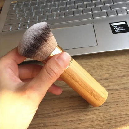 Foundation Airbrush Brush Bamboo Handle Makeup Brush Fall 2026 TikTok Viral Smooth Finish For Powder Bronzer Blush