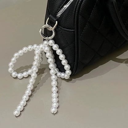 Pearl Beaded Bow Keychain Y2K Bag Charm Cute Gift Accessory