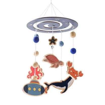 Crib Wooden Mobile Bracket Newborn Sensory Toys Soothing