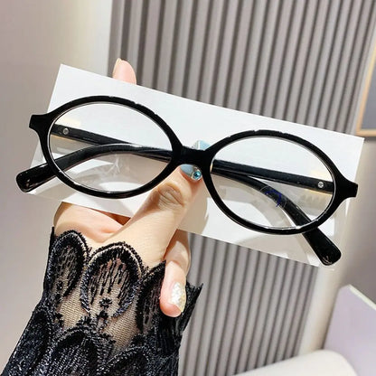 Blue2026 Edition Light Glasses Y2K Retro Oval Frame Eyeglasses For Reading And Computer Use, TikTok Viral