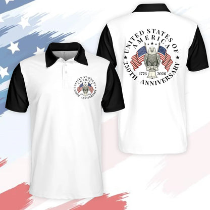 men's Breathable golf polo shirt - short sleeve, cotton blend, for patriotic events