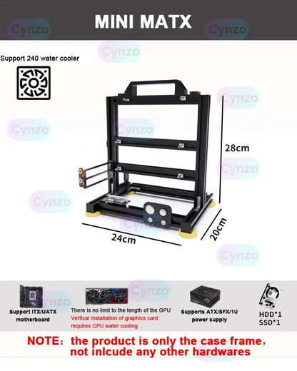 Frame Open ATX PC Case Rack Modular Water Air Cooling