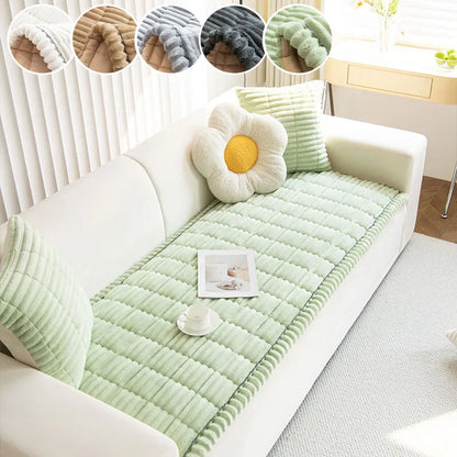 Sofa Flannel Seat Cushion - Anti-Slip 100% Polyester Cover for Couch Recliner and Accent Chair All Season