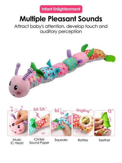 Plush Giraffe Baby Rattle Hanging Plush Newborn Sensory Toys