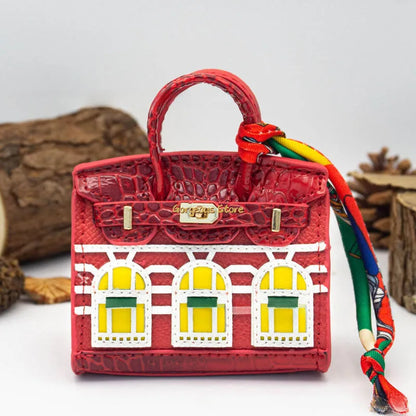 Inspired Birkin Mini Hand Bag - Platinum Bag Charm