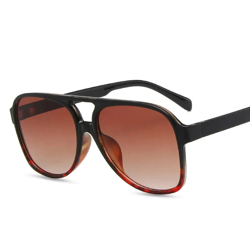 Oversized Vintage Sunglasses Women Retro Big Frame Square Glasses with Pouch Black Yellow