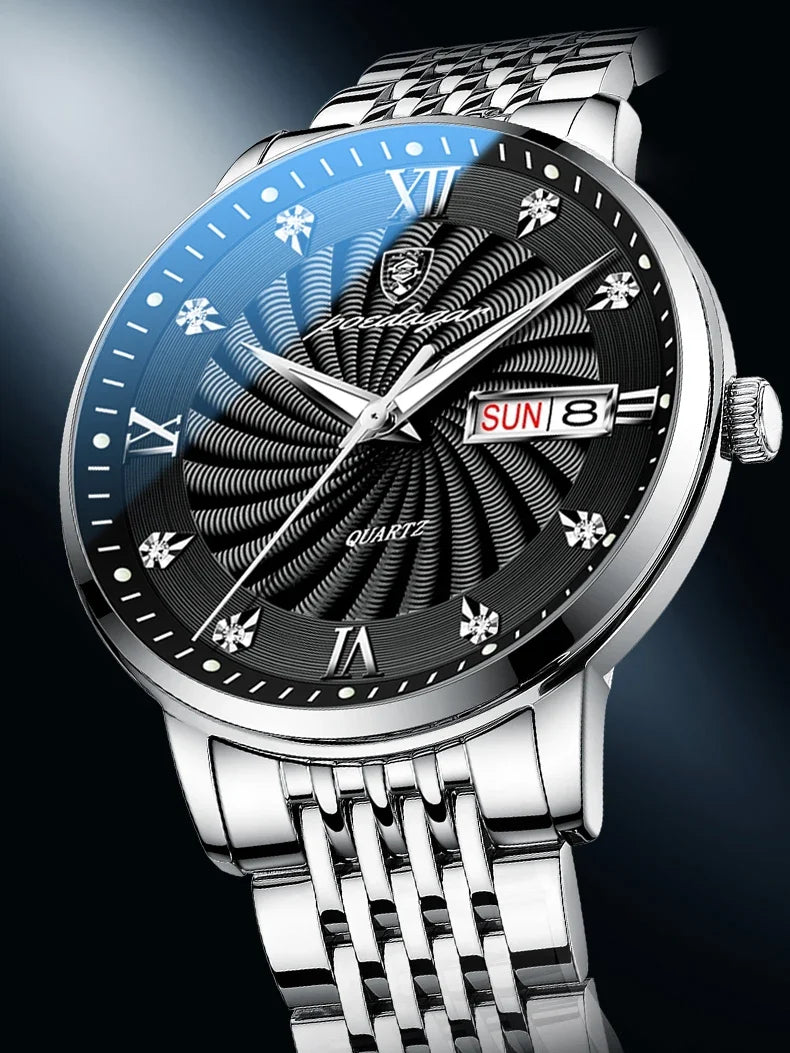 Wristwatch Quartz Stainless Steel Luminous Date Week