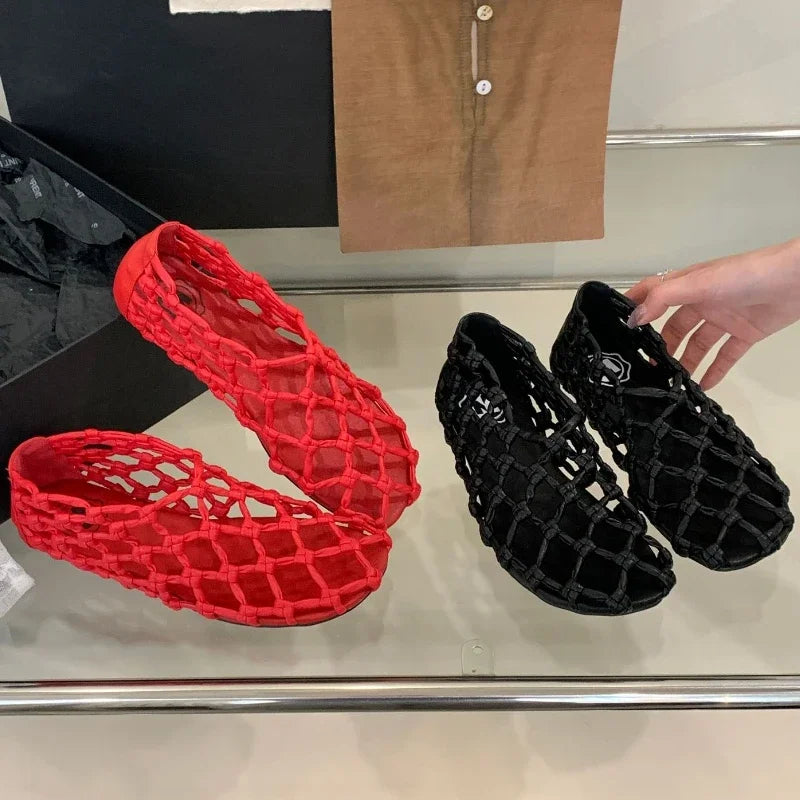 Women’s Breathable Ballet Flats - Mesh Weave, Summer