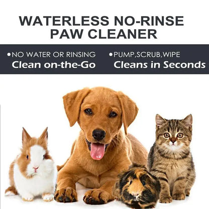 Rinse-Free Pet Foot Cleaner Foam with Silicone Brush - Gentle Paw Maintenance for Dogs & Cats
