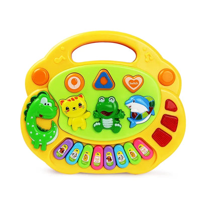 Cartoon Kids Piano Keyboard Game - Animal Sounds Music Toy, Educational Instrument for Babies and Toddlers, Flashing Light Fun