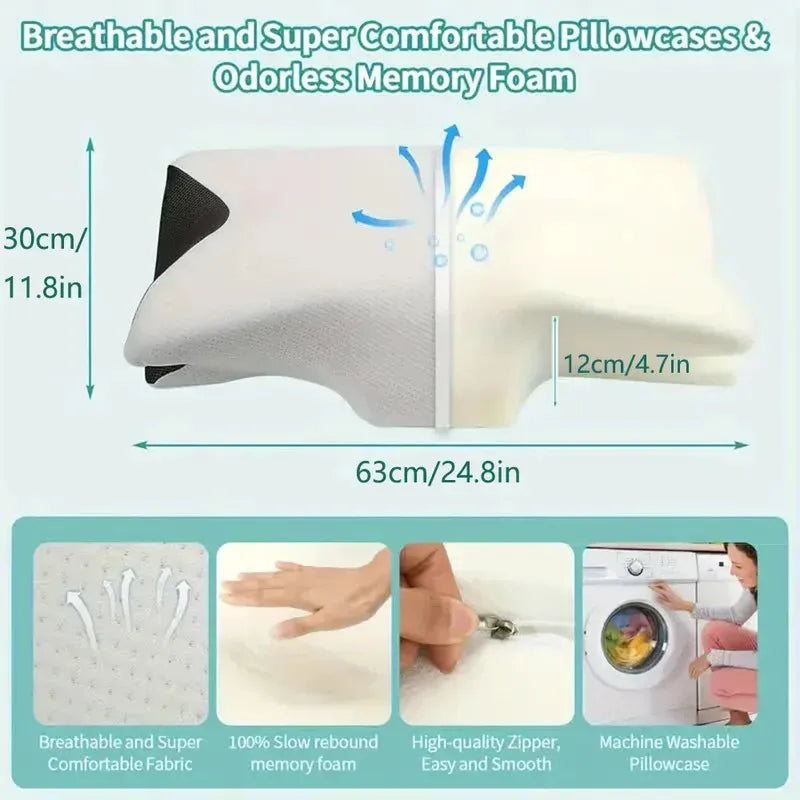 Foam Memory Cervical Neck Pillow Orthopedic Slow Rebound Support for Sleep & Relaxation