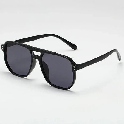 Square Retro Sunglasses - Black Polygonal Fashion Accessories for Gifts
