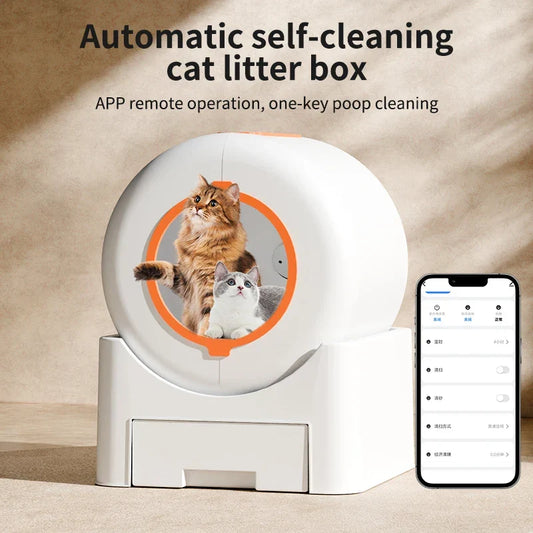 Automatic2025 Edition Cat Litter Box WiFi Connected Self Cleaning Closed Design Extra Large Deodorization Fall
