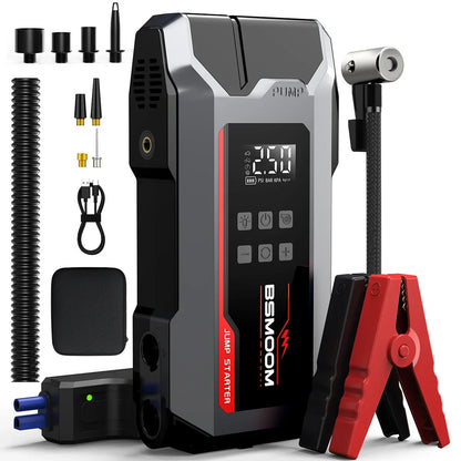 Car Jump Starter All In One Travel-Friendly Power Bank With Cordless Tire Inflator Fall 2025 Emergency Prep Gift