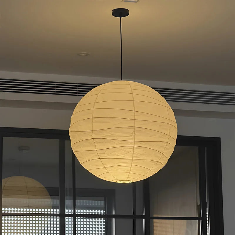 Wabi Japandi Sabi Round Pendant Light E27 LED Hanging Cozy Lamp