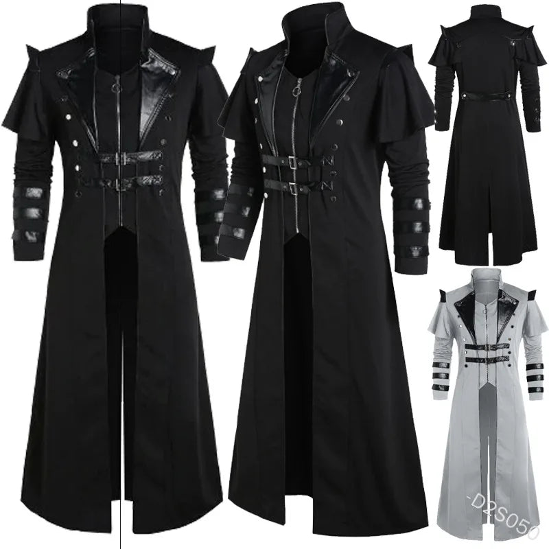 Gothic Steampunk Trench Coat Halloween Costume Jacket