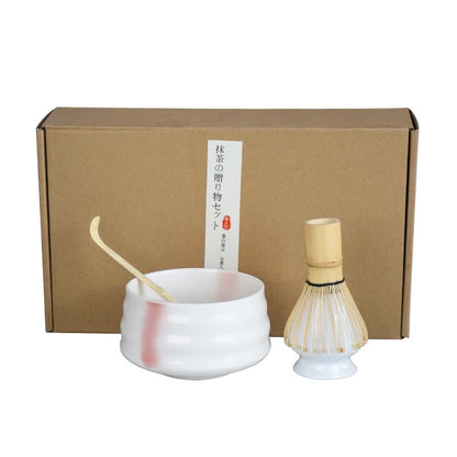 Matcha Tea Kit Porcelain 4Pc Handmade Simple Clean Gift Kit