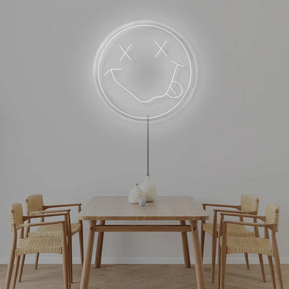 Neon LED Sign 35cm USB Powered Smile Face Wall Hanging Night Light Bedroom Decor Fall 2025 Gift