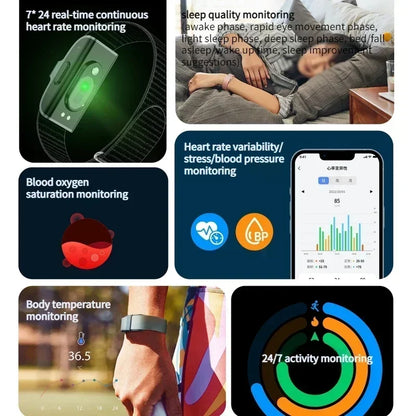 Fitness Tracker Heart Rate Monitor Blood Pressure Pedometer Water-Resistant Smart Wristband Spring 2026 Gift
