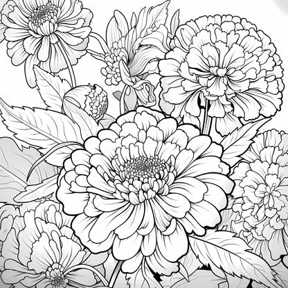 Coloring Art Book 20 Page Flower Graffiti Style Fall 2025 Trend Stress Relief Gift