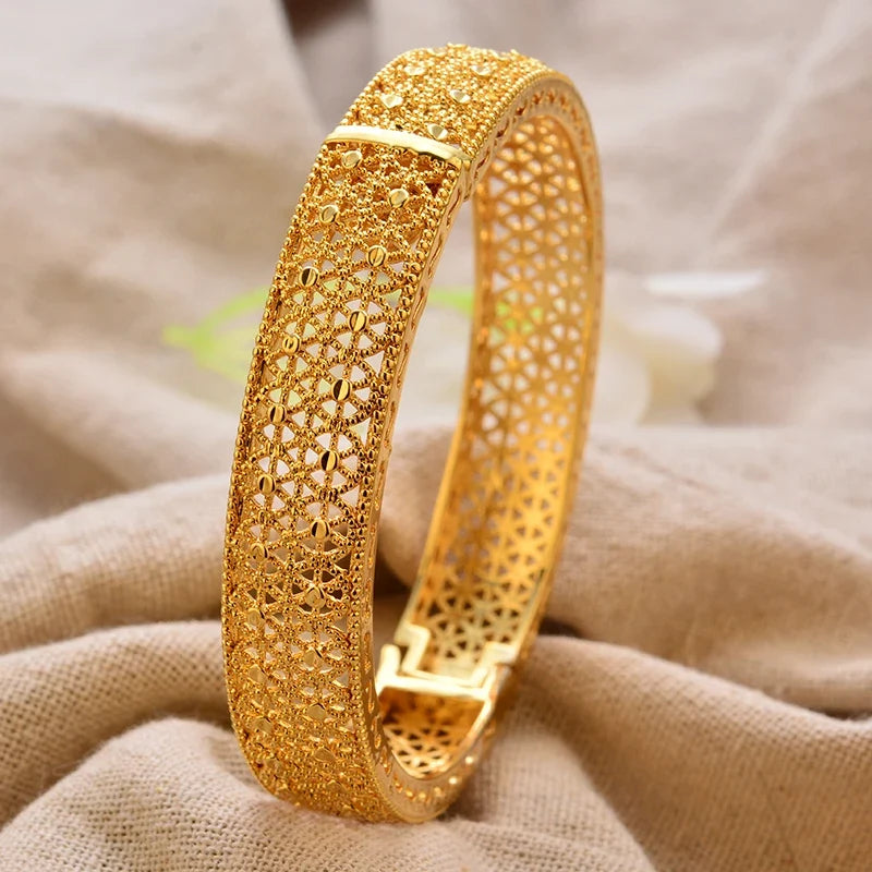 Gold Plated Bangles Deluxe Arabic Wedding Bracelet