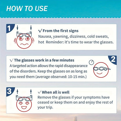 Sickness Motion Glasses Kids Ultra Light Travel Glasses Summer Travel 2025 Nausea Relief Car Air Sea
